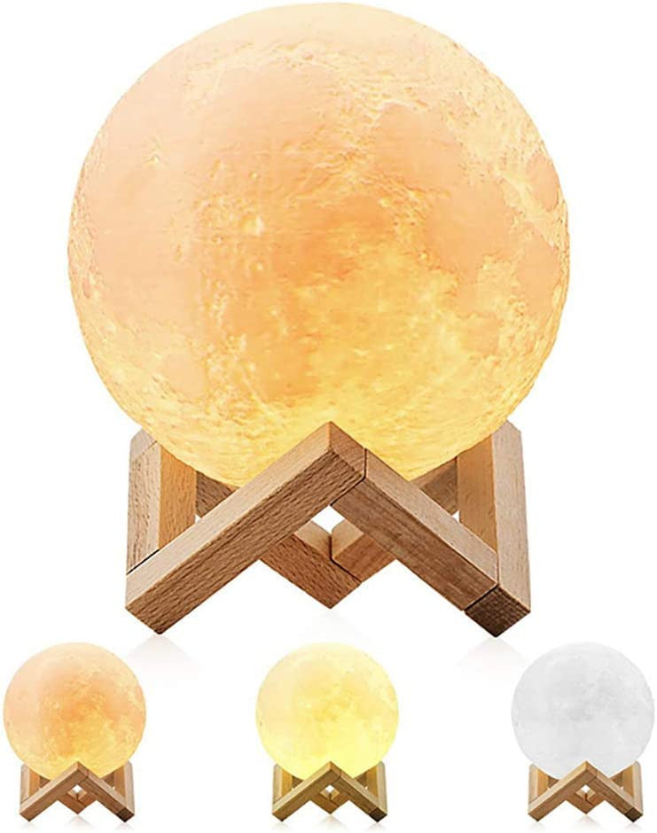 Humificador Lampara Luna Base de Madera