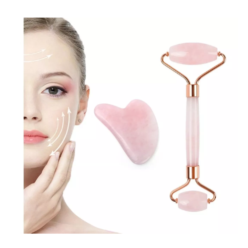 Rodillo De Masaje De Cuarzo Rosa