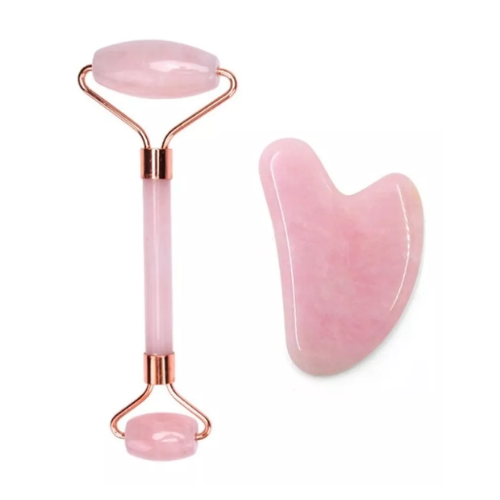 Rodillo De Masaje De Cuarzo Rosa