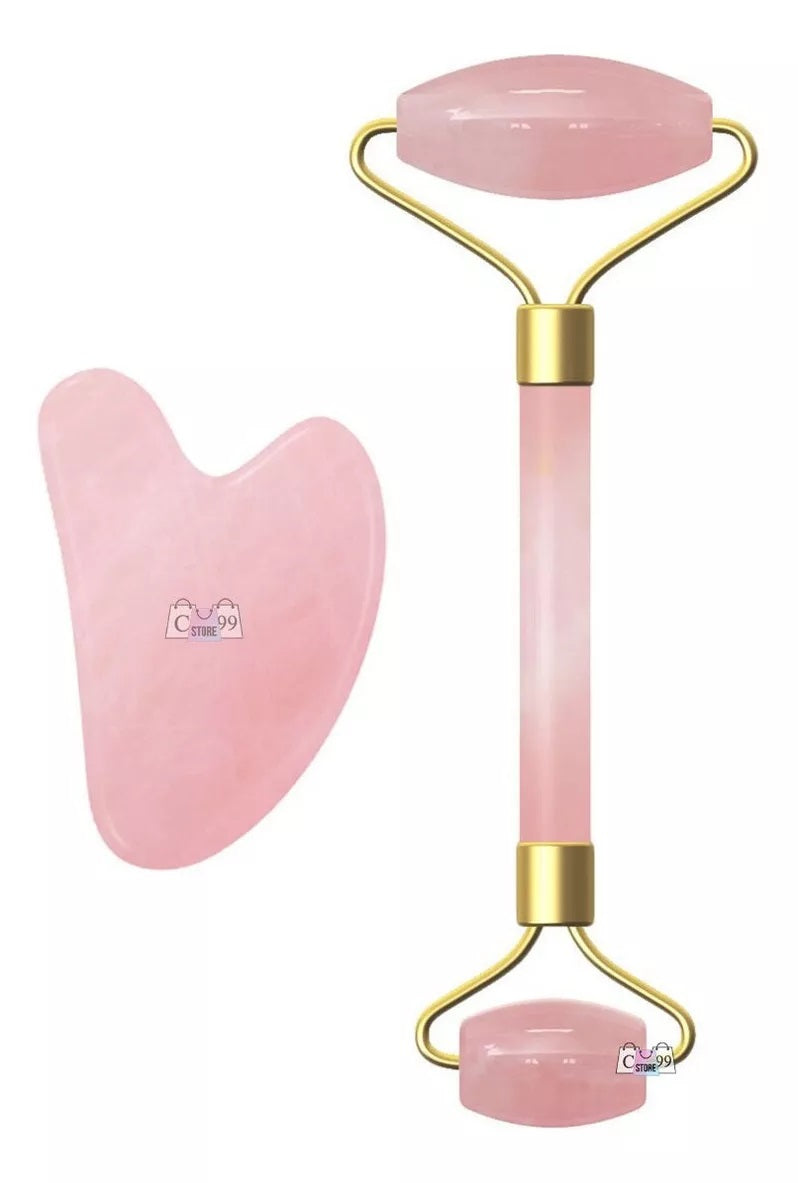 Rodillo De Masaje De Cuarzo Rosa